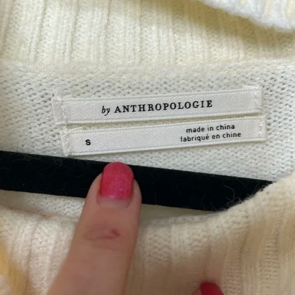 Anthropologie Margarita Tunic Sweater Cream Button S - Picture 4 of 7